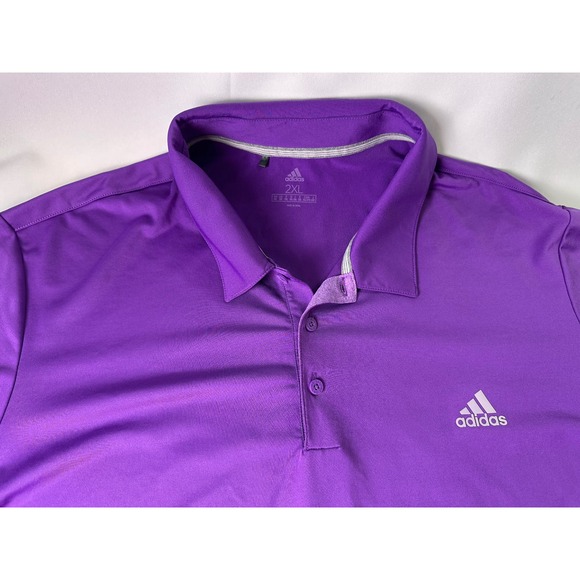 Adidas‎ Golf Polo Shirt Mens Purple Athletic Training Performance 2XL - Picture 1 of 7